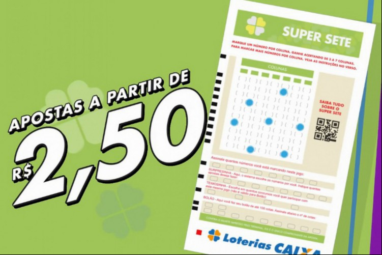 Resultado da loteria Super Sete, concurso 705, hoje, quarta-feira, 11 de junho de 2025 (11/06/25). O prêmio é de R$ 1,5 milhão