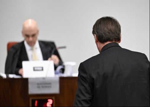 ï¿¼EX-PRESIDENTE Jair Bolsonaro foi interrogado no STF e ficou frente a frente como o ministro Jair Bolsonaro